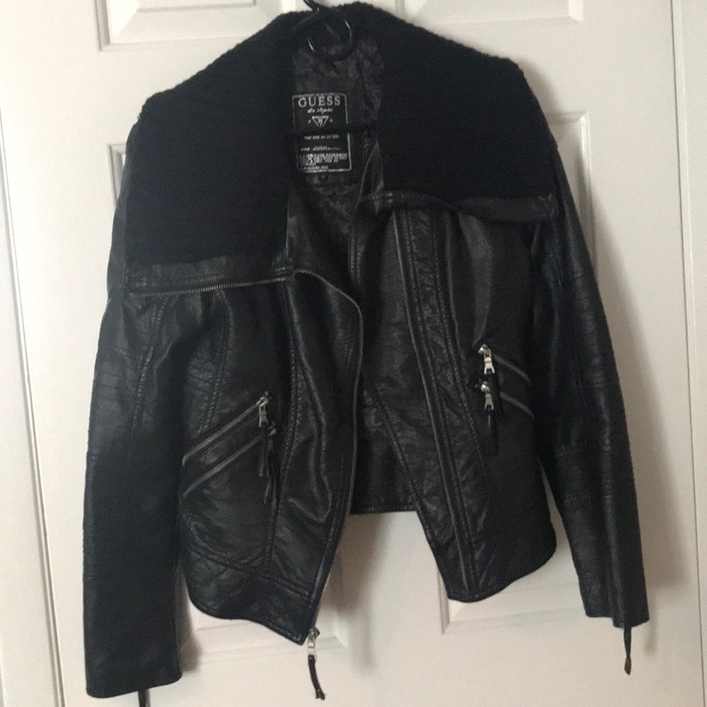 Black leather jacket